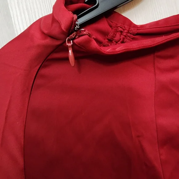 Elegant Red Ruched Skirt - Picture 9 of 10